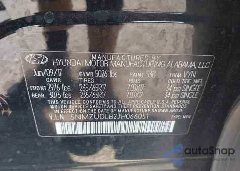 2018 Hyundai Santa Fe Sport 2.4L z USA, uszkodzony, nr VIN 5NMZUDLB2JH066051